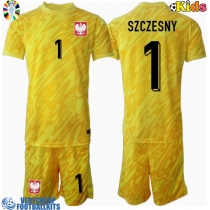 Poland Wojciech Szczesny #1 Goalkeeper Replica Home Minikit Euro 2024 Short Sleeve (+ pants)